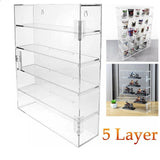 5 Layer Acrylic Display Rack Case Organizer Storage Shot Glass Display Case Box