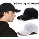 Adjustable Perma Curve Trucker Cap Plain Hat Mens Womens Unisex Baseball - White
