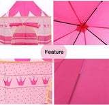 Pink Princess Castle Kids Play Tent Pop Up Playhouse Indoor Outdoor Girls Toy