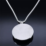 Magic Talisman Necklace Wheel of Fortune Protection Pendant Jewelry - Silver
