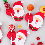 30x Christmas Party Lollipop Holder Sugar-loaf Paper Card Holder Santa Claus