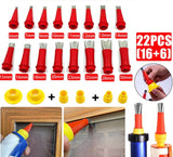 22pcs Caulking Caulk Nozzle Applicator with Base Kits Sealant Finishing Tools