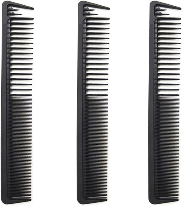 Carbon Fiber Cutting Comb, Professional 8.19” Hair Dressing Hair Barber Comb 3PK