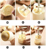 Moon Cake Hand Pressure Mold Maker Pastry Homemake DIY Flower Stamps Mould