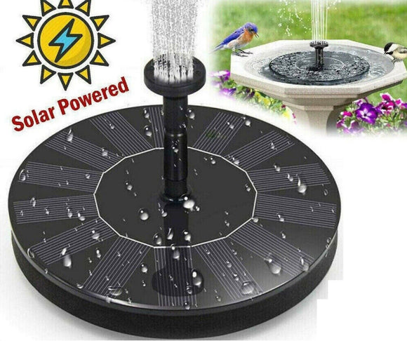 Bird Bath Fountain Solar Powered Water Pump Floating Outdoor Pond Garden Pool L