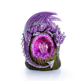 Magical Metallic Purple Dragon Crystal Tree LED Backflow Incense Burner Decor