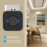 Wireless Door Bell Chime Waterproof Doorbell 2 Receivers 300M Long Range