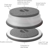 Large Food Safe Microwave Dome Plate Lid Dish Cover Protector Collapsible 31.5cm