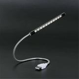 Flexible Touch Switch USB 10 LED Light Lamp for Keyboard Reading Notebook Silver