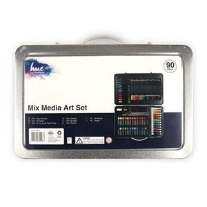 90pcs Mixed Media Art Set w/Metal Box Painting Drawing Sketching Kit Watercolour