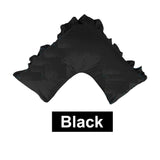 Ruffled U Shape Tri Boomerang Pillowcase 280TC Poly Cotton Bed Decor- Black