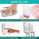 20x Self Adhesive Stainless Steel Wall Hooks Finegood Metal Utility Hanging Hook