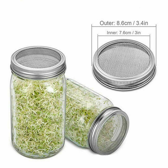 2X Strainer Seed Sprouting Lid Screen Kit