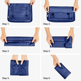 8x Storage Bag Travel Packing Pouches Luggage Organiser Clothes Suitcase - Navy