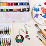 60pcs Unfinished Wooden Earrings Pendants Blank Pendants Jewelry Making Kit DIY