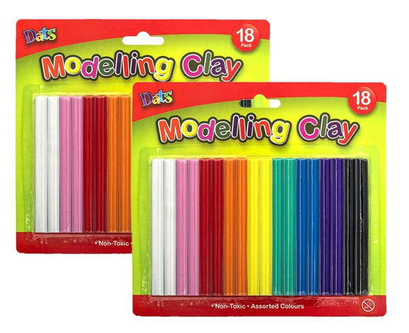 2x Clay Modelling 18pk Moulding Strip Kids Toy Sticks Colours Art Craft