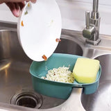 Sink Mounted Strainer Basket Multifunctional Kitchen Storage Rack Drain Green