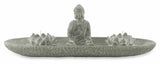 Lotus Buddha Cement Candle Holder with Two White T Lite Candles Aromatherapy