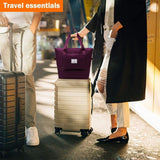 Women Large Capacity Collapsible Travel Bag Expandable Waterproof Duffel -Blue