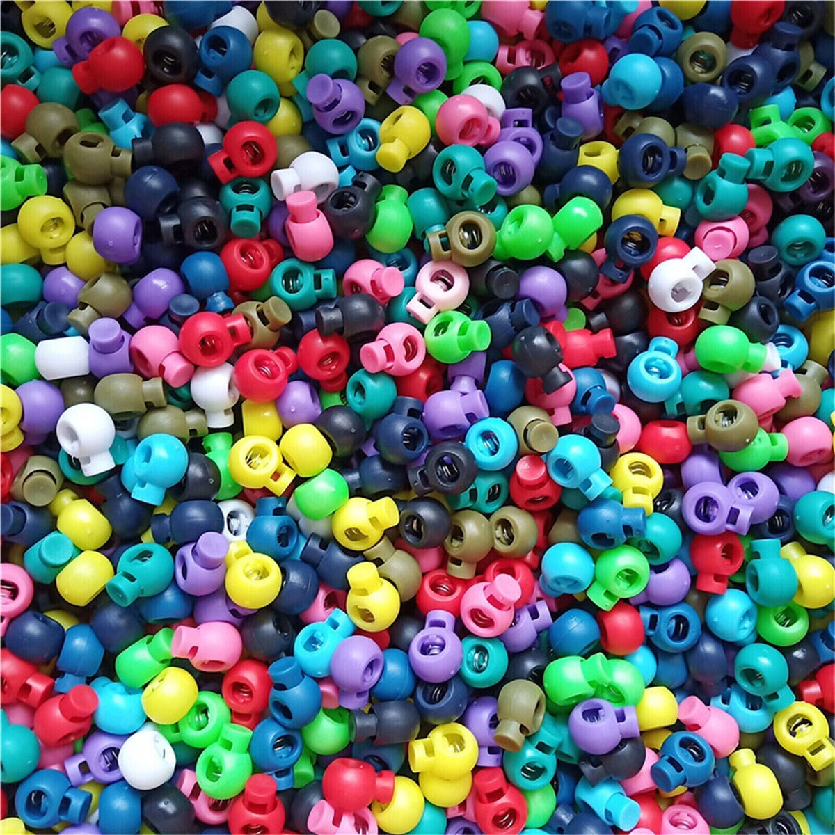 Spring Loaded Drawstring 50x Double Hole Toggle Cord Stopper Lock End Drawstring Spring Loaded ...