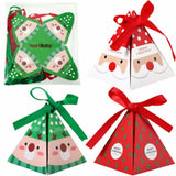 24pcs Christmas Candy Box Bag Christmas Tree Gift Box Paper Box Gift Party Bag