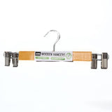 6PK Coat Hangers Wooden with Metal Clips Trouser Skirt Home Master Adjustable