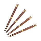 Set of 4 Ironwood Chopsticks D.Line Asian Noodles Cutlery  Kitchen Acessories
