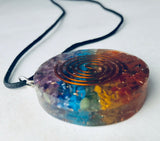 Pendant Gemstone Orgonite 2 Pieces 7 Chakra Orgone Reiki Spiritual Energy Kit