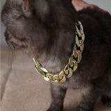 1x Gold Puppy Chain Necklace Pet Small Dog Necklace Collar Jewelry Neck - 36cm