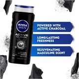 NIVEA MEN Active Clean 3-IN-1 Shower Gel Body Wash 500ml Body Active Charcoal