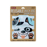 4pc Reusable Snacks Food & Sandwich BagsRussbe Kids School BPA Free  White - Dog