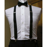 Suspenders One Size Fully Adjustable Y Shaped Elastic Braces Strong Clips Black