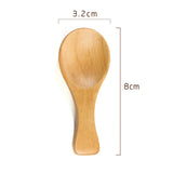 10x Mini Wooden Spoon Kitchen Spice Spoon Small Short Condiment Spoons Scoop - A