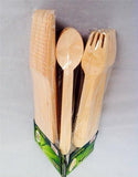 288x Forks Spoons knives Disposable Party Wooden Cutlery Catering