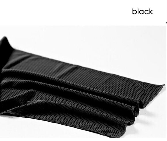 2x Instant Cooling Towel Ice Cold Cycling Gym Outdoor Chilly Cool - Black