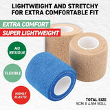 2Rolls Fabric Bandages Self Adhesive Flexible Lightweight Assort. Color 4.5mx5cm