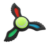 2x Dog Toy Fetch Flyer Foam Dart w/ Tennis Ball Durable Rubber Pet Puppy Toy BLK