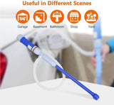 Electric Hand Syphon Pump Pipe Oil Diesel Fuel Water Transfer Blue 64CM Portable
