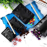 100x Black Aluminum Bag Mylar Foil Pouch Heat Sealer Food Storage Package 7x10cm