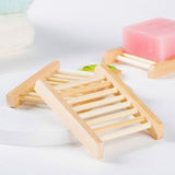 Natural Wooden Bamboo Soap Dish Tray Holder Storage Soap Rack Box Soap Dishes