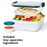 OXO Prep & Go Salad Container 1.5 Litre / 6.3 Cups, 34 x 20 x 23 cm White