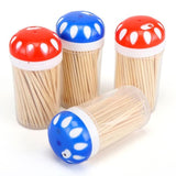 4 Tubes Bulk Bamboo Toothpicks In Dispenser Party Finger Food Snack Cocktail