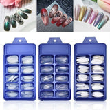 100Pcs Nail Coffin Fake False Long Art Full Cover Nails Manicure Tips - Clear