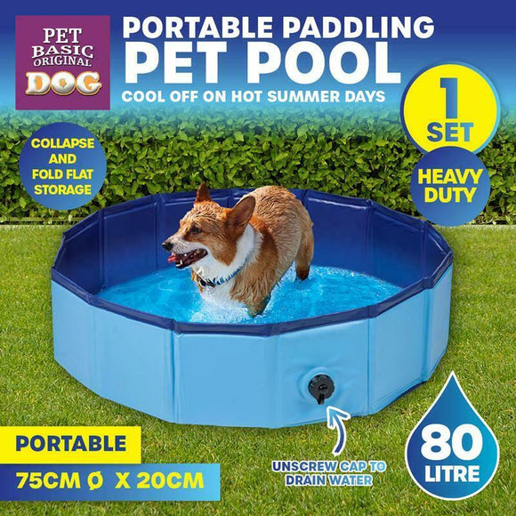 Dog Pool Folding Puppy Splash Bath Portable Paddling Summer Swim Outdoor 80L