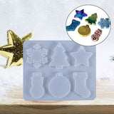 Christmas Snowflake Snowman Epoxy Resin Mold Pendants Ornaments Silicone Mould