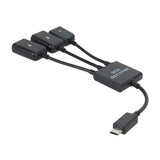Micro USB HUB Male to Female Double USB 2.0 Host OTG Adapter Cable