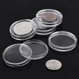 100pcs Coin Storage Box Case Capsules Holder Clear Plastic Round Coins Container