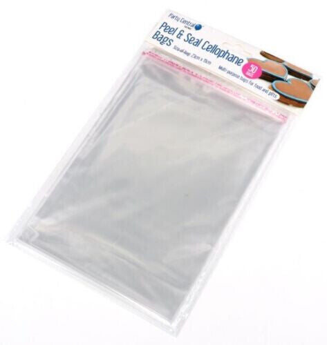 100x Peel & Seal Cellophane Bag Self Adhesive Clear Food Jewellery 23x15cm