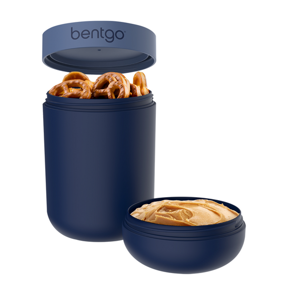 Bentgo Snack Cup with Top Compartment Lunch Box Food Container Navy 590ml