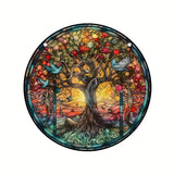 Tree Of Life Round Sun Catcher Multi Coloured Hanging Home Decor 15cm- Model 03